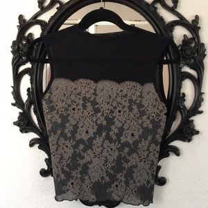 Sheer Top with a Lace Print